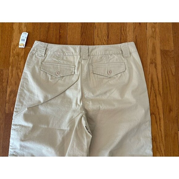 NWT Talbots Womens Size 12 Khaki Pants Tuxedo Stripe Stretch Cotton Blend Ankle - Picture 4 of 5